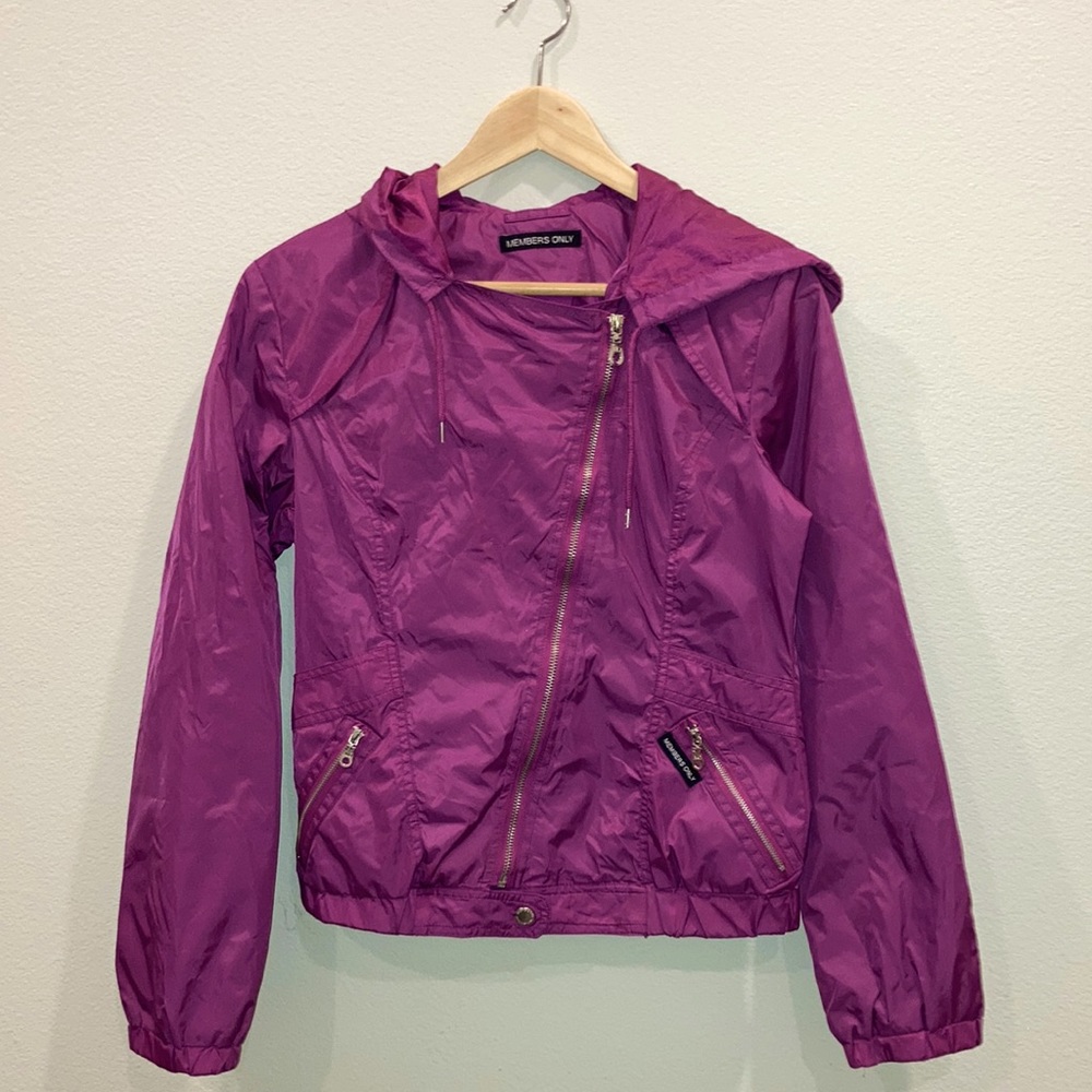 Members Only purple windbreaker size small